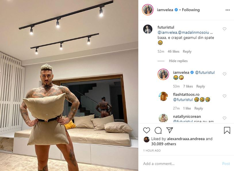Alex Velea, fotografiat complet dezbrăcat de Antonia! Andreea Esca nu s-a putut abține și a reacționat atunci când a văzut poza HOT pe Instagram