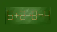 Test de inteligență cu chibrituri | Mută un singur băț pentru a corecta egalitatea 6+2-8=4