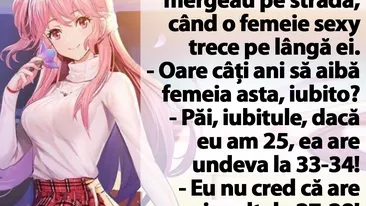 Bancul zilei | Un tip și o tipă mergeau pe stradă, când o femeie frumoasă trece pe lângă ei