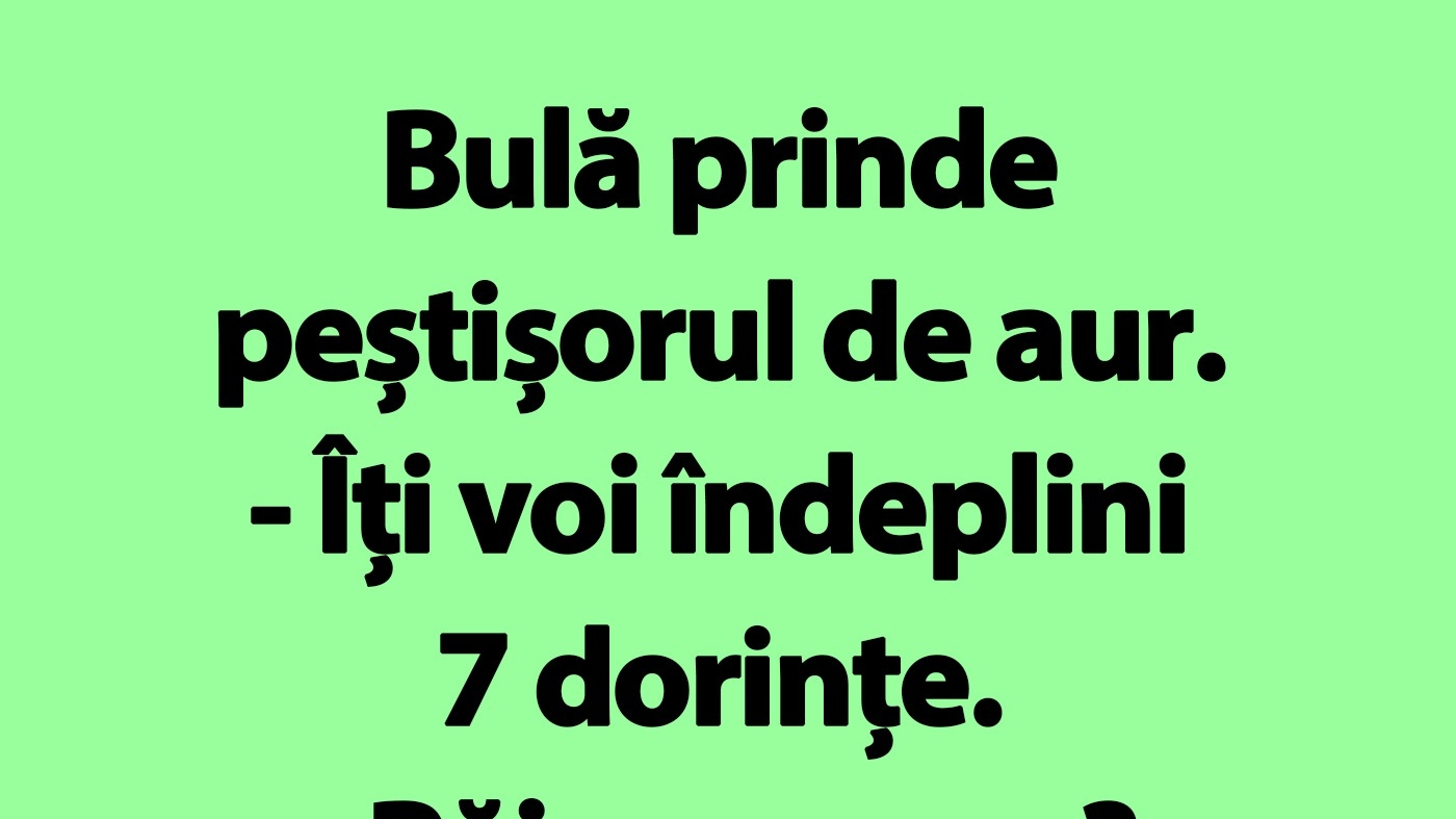BANC | Peștișorul de aur al lui Bulă