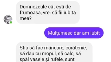 BANC | „Dumnezeule, cât ești de frumoasă! Vrei să fii iubita mea?”