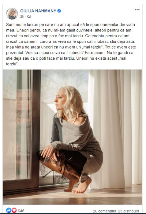 Giulia Nahmany, declarații sfâșietoare după moartea tatălui: “Viața ne arată uneori că nu avem un «mai târziu»”. Sfatul de neprețuit pe care l-a oferit