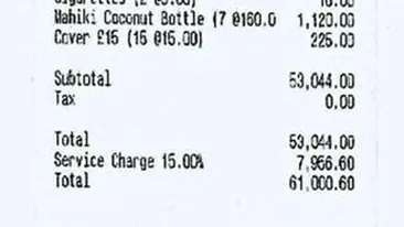 A dat norocul peste patronii unui restaurant! Bacsis de 10.000 de lire sterline