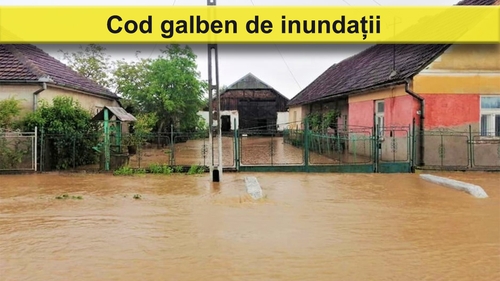 Cod galben de inundații în trei județe din țară