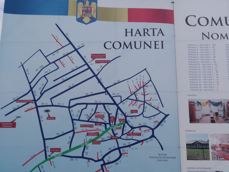 Harta străzilor din Gostinu