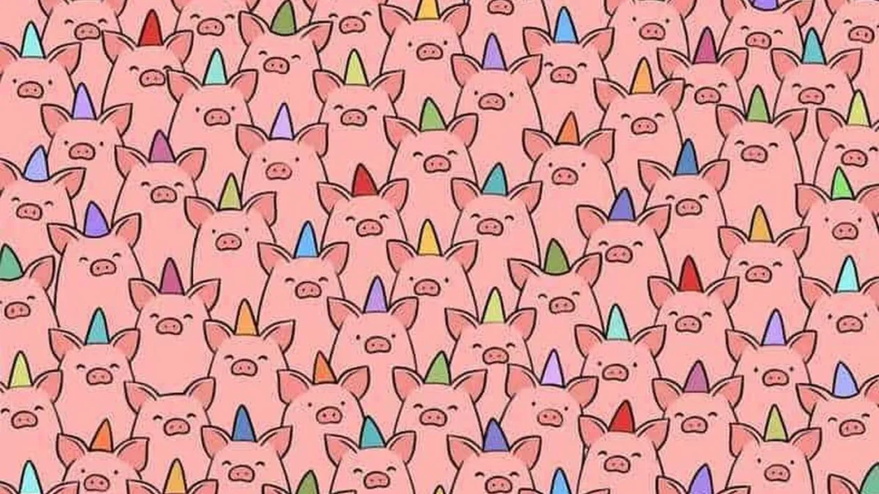 Test pentru genii | Aveți doar 9 secunde pentru a găsi cei 3 porci fără coif pe cap