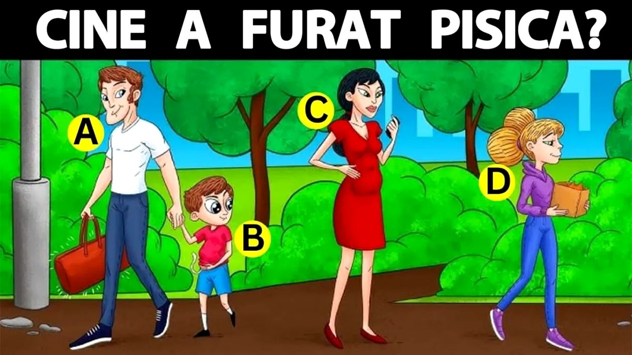 Test IQ exclusiv pentru genii | Care dintre acești 4 oameni a furat pisica?