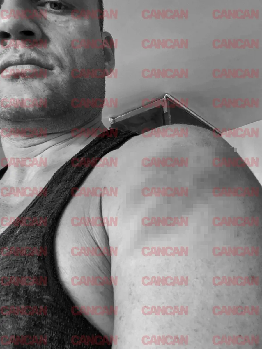 Modelul susține că el a fost, de fapt, victima violenței domestice