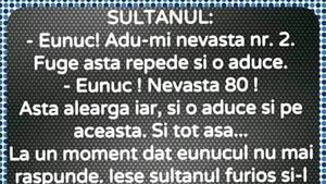 BANC | Sultanul: "Eunuc, adu-mi nevasta nr 2!"