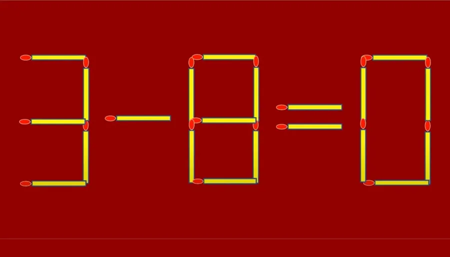 Test IQ cu chibrituri | Corectați 3 - 8 = 0