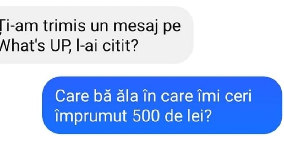 BANC | Un tip cere să fie împrumutat cu 500 de lei