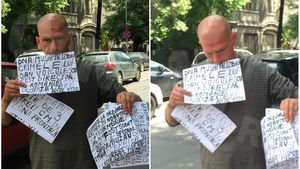 HALUCINANT! Un bărbat şi-a bătut un cui în cap şi a mers să protesteze în faţă la DNA