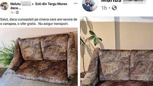 Ce a putut să facă un bărbat după ce i-a fost donată o canapea. Anunțul postat de el, pe Facebook, s-a viralizat. FOTO