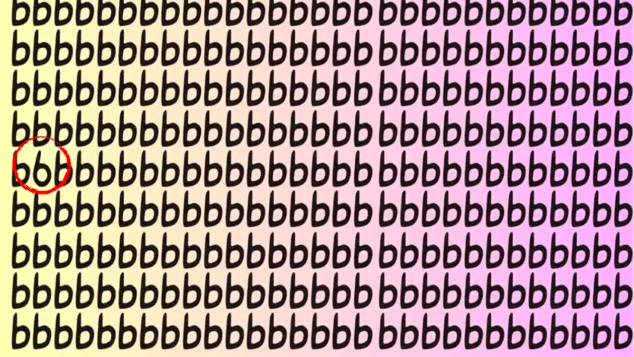 Iluzie optică virală | Găsiți cifra 6 ascunsă printre literele b din această poză