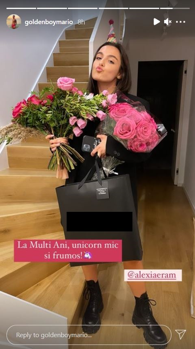 Alexia Eram, întâmpinată în miez de noapte cu daruri de ziua ei. Sursă: Instagram