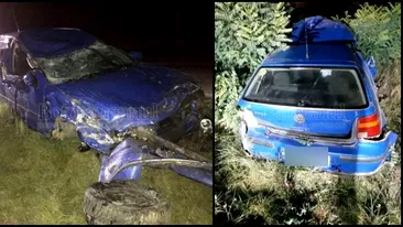 Un șofer rupt de beat din Botoșani a zburat cu mașina peste un alt autoturism!