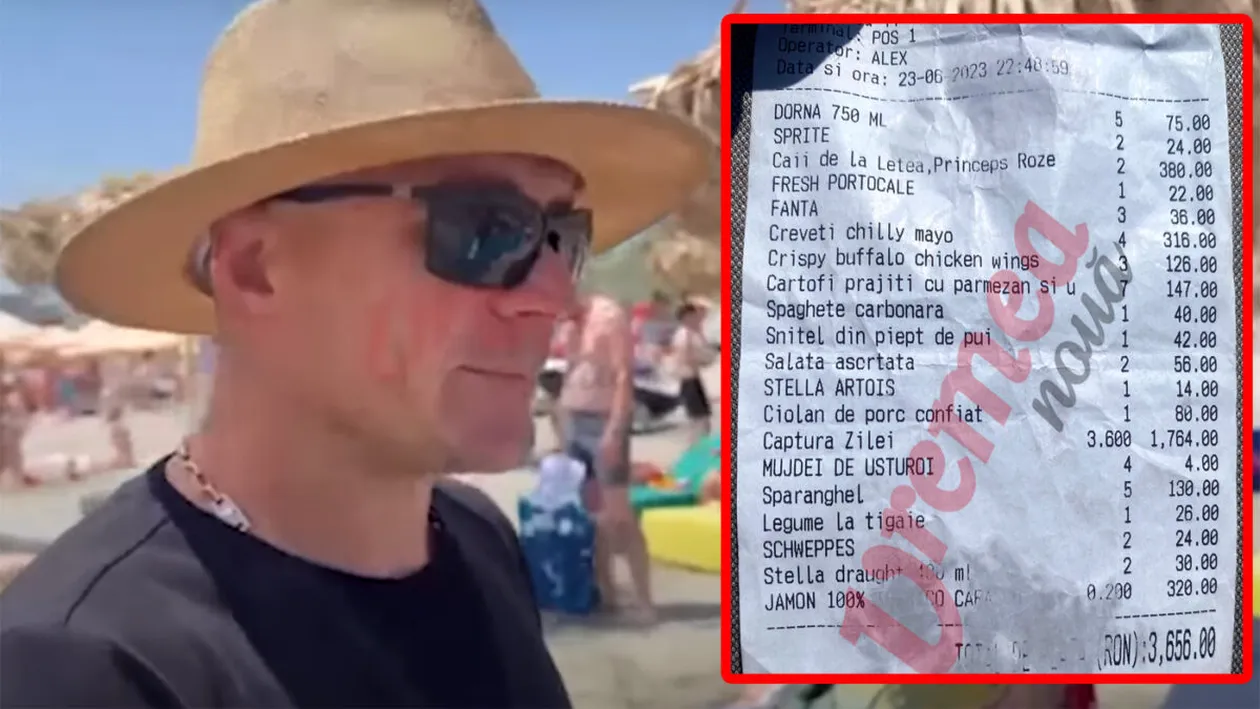 Nota uriașă de 3.656 de lei plătită de un bârlădean într-un restaurant din Mamaia. Câți bani a lăsat bacșiș