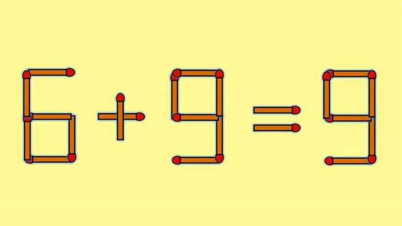 Test IQ cu chibrituri | Mutați un singur băț, pentru a corecta 6 + 9 = 9