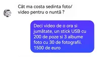 BANC | Cât costă o ședință foto/video pentru nuntă, de fapt