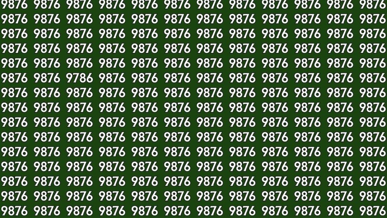 Test de perspicacitate | Găsiți numărul 9786 "pierdut" dintre numerele 9876 din imagine!
