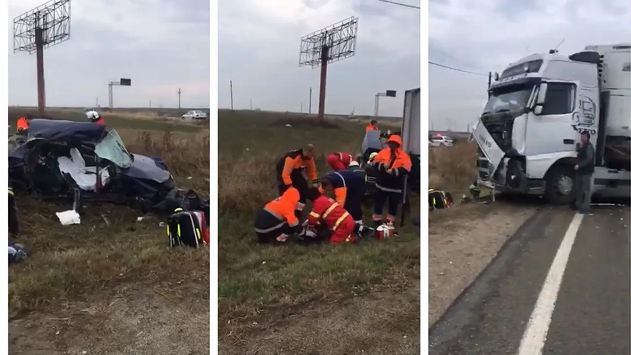 Accident înfiorător în apropiere de Craiova! Doi soți au murit, după ce mașina lor s-a izbit de un tir