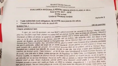 Evaluarea Națională 2019. Ce subiecte au picat la limba română în 2018