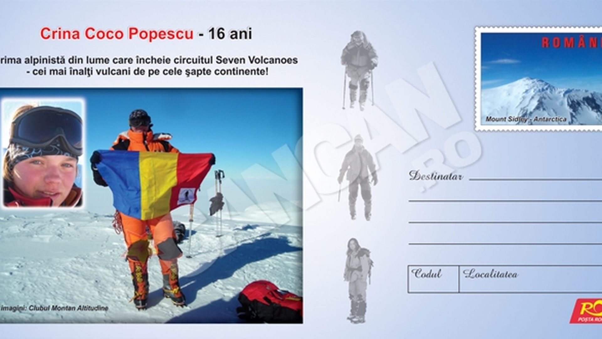Celebra alpinista Crina "Coco" Popescu va fi facuta timbru!