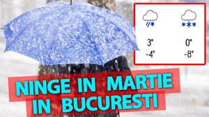 Primăvară cu ninsori! Meteorologii Accuweather au emis prima prognoză pentru luna martie 2025, în București