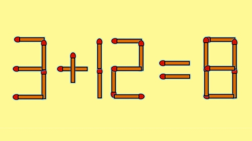 Test de inteligență | Mutați un singur chibrit pentru a corecta 3 + 12 = 8