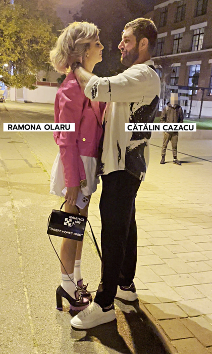 Cătălin Cazacu și Ramona Olaru, sărut prelung la ieșirea din club (Foto: CANCAN.RO)