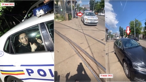 Gesturile făcute de Fulgy față de un echipaj de poliție care a tras pe dreapta un șofer din Constanța |  FOTO