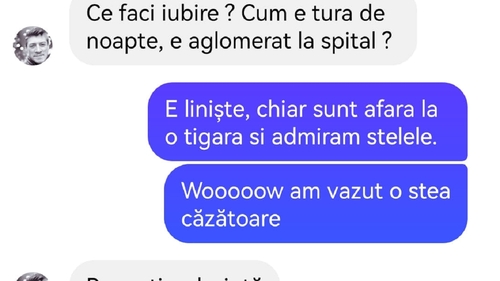 BANC | „Ce faci iubire, cum e tura de noapte?”