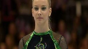 Sandra Izbasa a castigat medalia de aur la proba de sarituri la campionatele europene la Bruxelles.