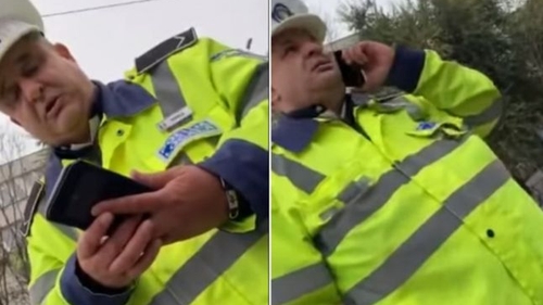 Dialog uluitor în București! Scandalul între un polițist de la rutieră și unul local s-a încheiat așa: a sunat șefii pentru a-l scăpa VIDEO