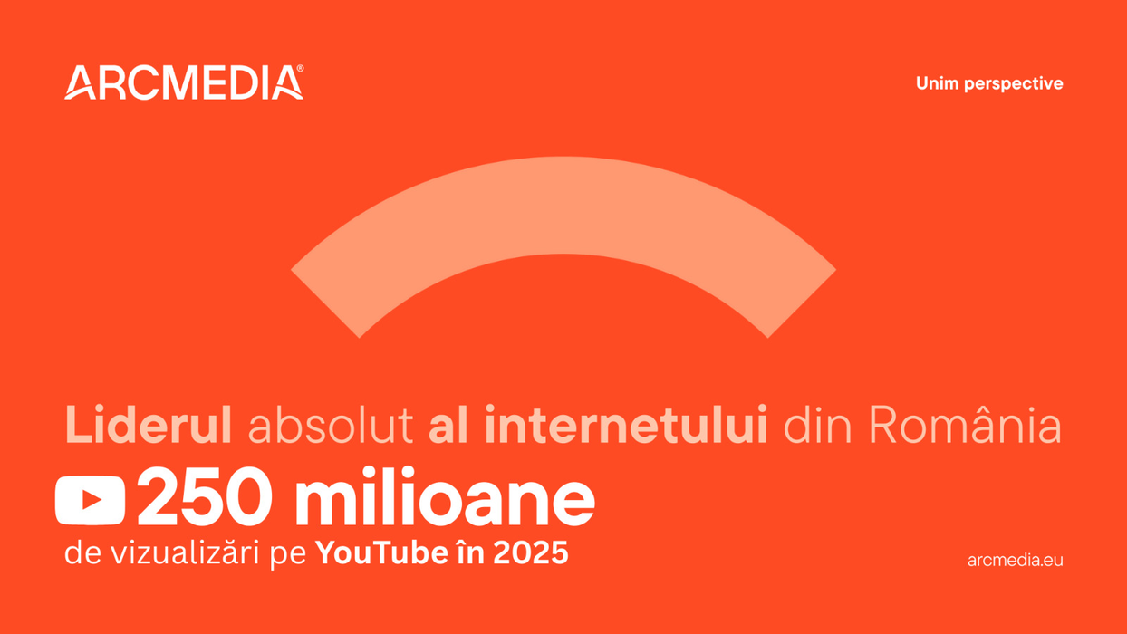 ARCMEDIA conduce detașat clasamentul grupurilor de presă la nivel national începând cu luna decembrie și este liderul absolut al internetului din România cu peste 8.7 miliarde de vizualizări pe rețelele sociale în 2025