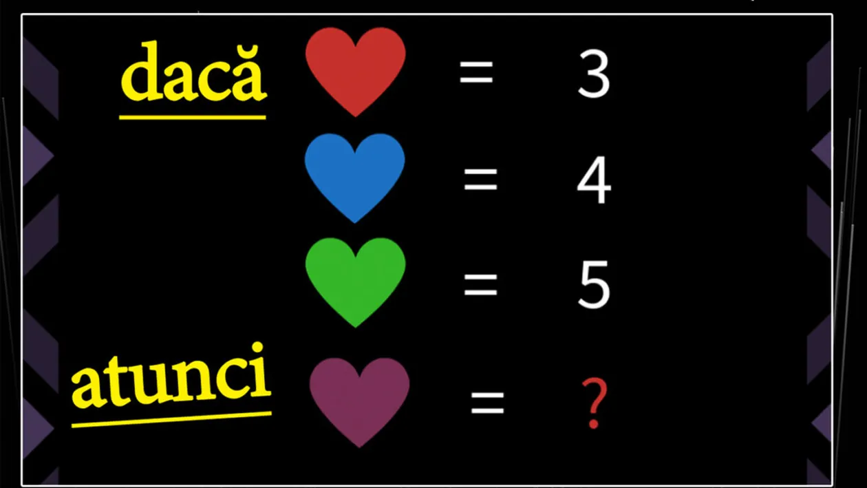 Test IQ doar pentru genii | Cât este inimioara mov?