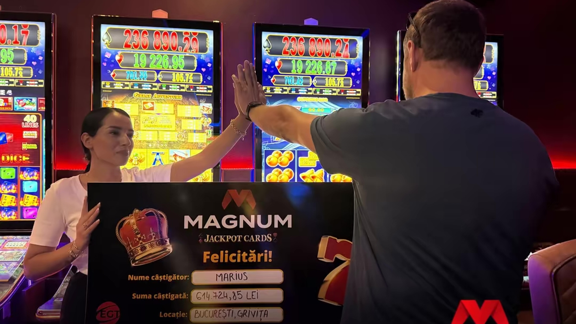 (P) Cel mai mare Jackpot din România, câștigat la MAGNUM București: 614.724 Lei!