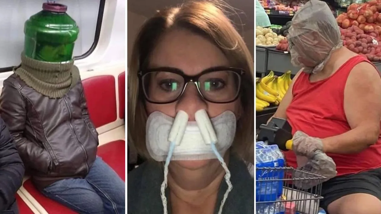 TOP 25 - Cele mai amuzante idei. Cu ce au înlocuit oamenii din imagini masca de protecție
