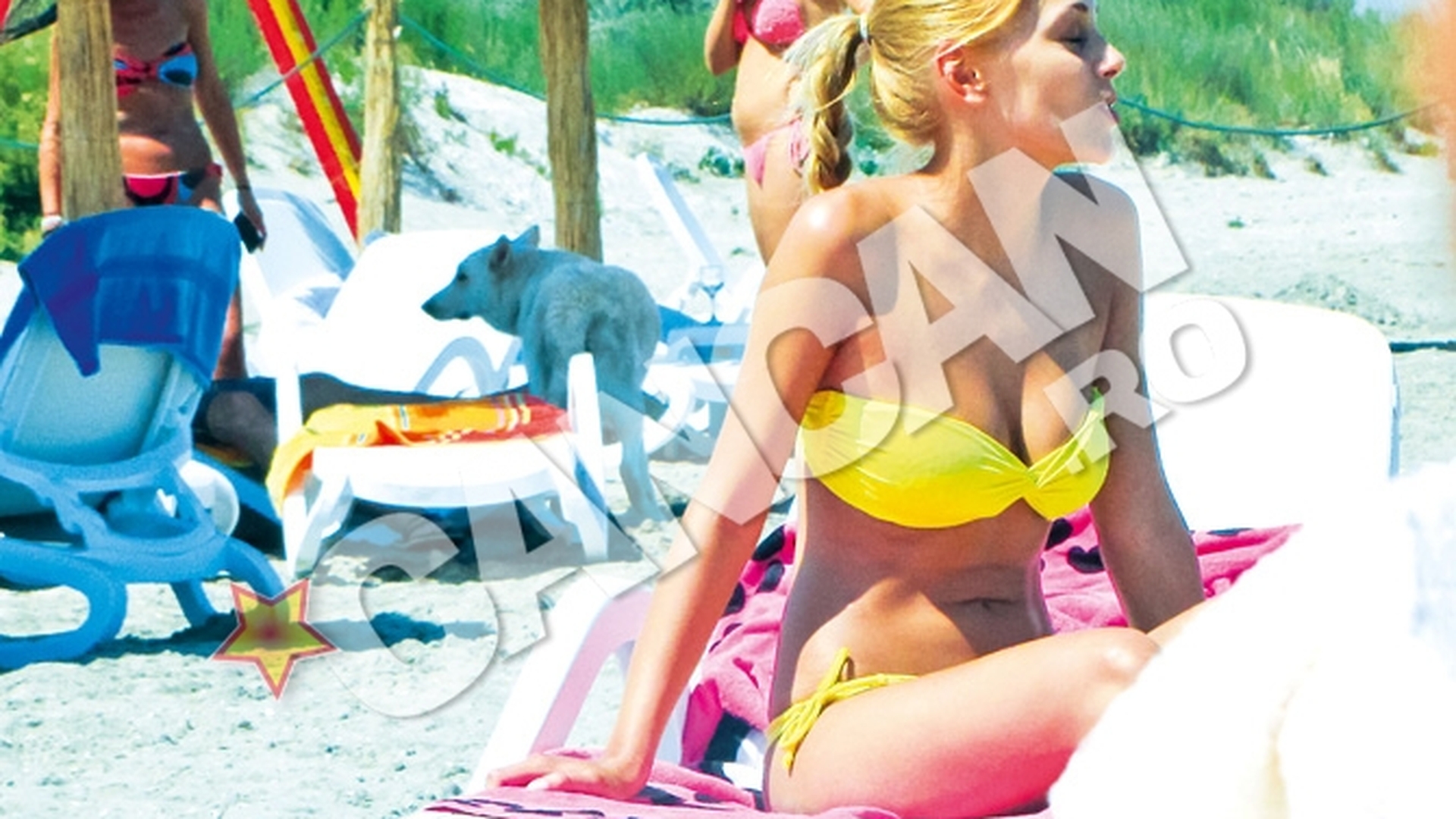 Uite ce "albinuta" sexy e sotia lui Cabral! Andreea si-a etalat formele la plaja!