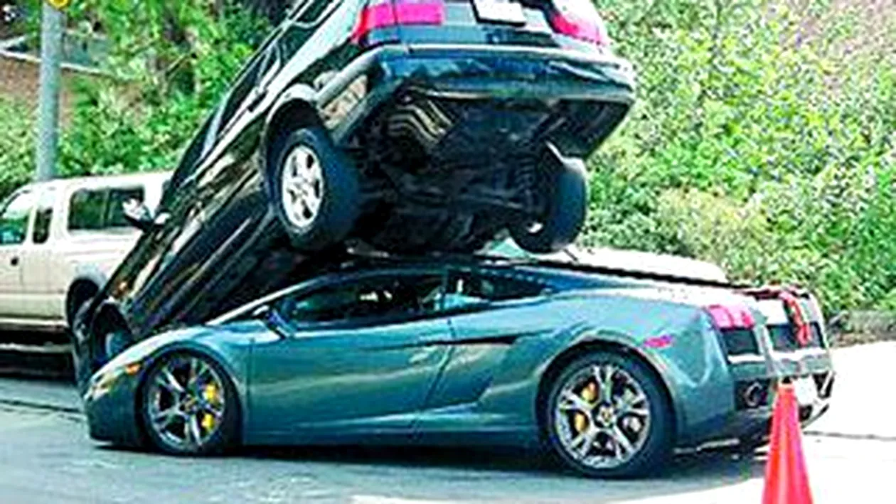 Uite unde a parcat un Lamborghini!