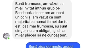 BANC | “Bună, frumoaso! Am văzut că m-ai invitat într-un grup”