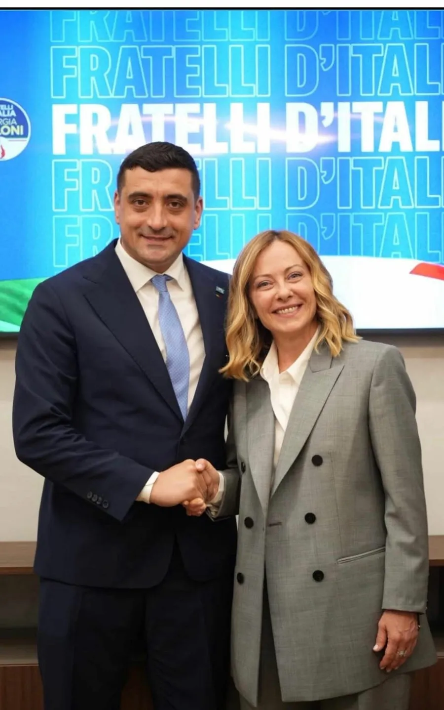 George Simion și Giorgia Meloni. sursă - social media. 