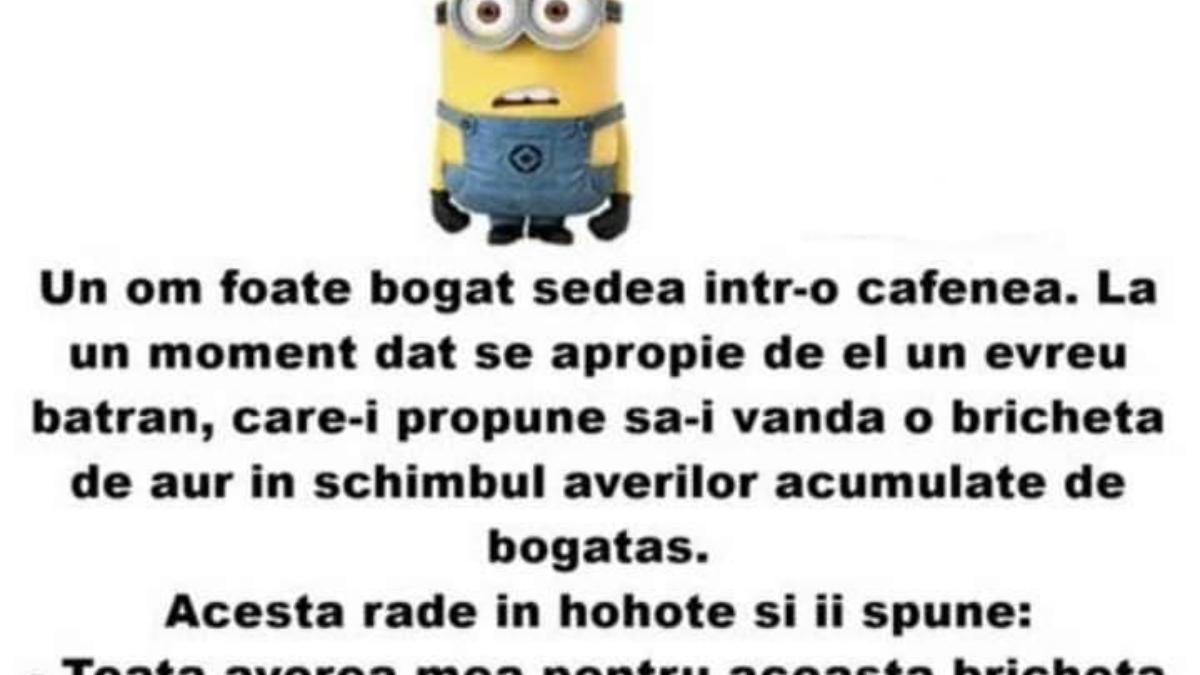 BANC | „Un om foarte bogat ședea într-o cafenea”