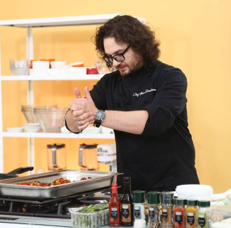 Chef Florin Dumitrescu pe platourile de filmare