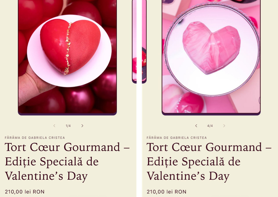 Torturile Gabrielei Cristea pentru Valentine s Day. Sursă foto: fărâmă.ro