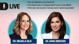 Frumusețe prin sănătate! Află cele mai recente metode de slăbit și de remodelare corporală de la specialiștii în domeniu: Dr.Dana Miricioiu și Dr.Mihaela Bilic. Participă la o dezbatere live despre frumusețe și scădere în greutate!