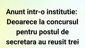 BANCUL ZILEI | Anunț într-o instituție