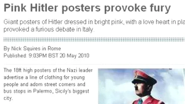 O reclama cu Hitler in uniforma roz i-a scandalizat pe locuitorii orasului Palermo