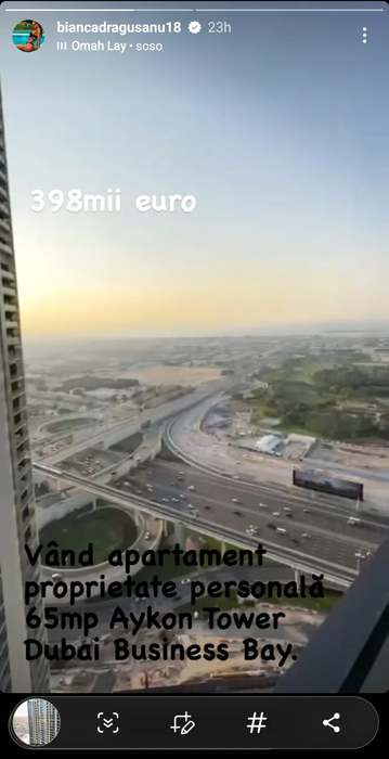 Bianca Drăgușanu a mai scăzut din prețul exorbitant al apartamentului din Dubai. Câți euro cere acum pentru locuința aflată într-un complex rezidențial de lux