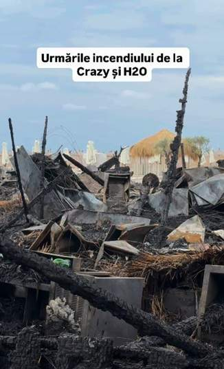 Noapte de foc pe litoral! Două plaje din Mamaia au fost distruse complet de incendiu